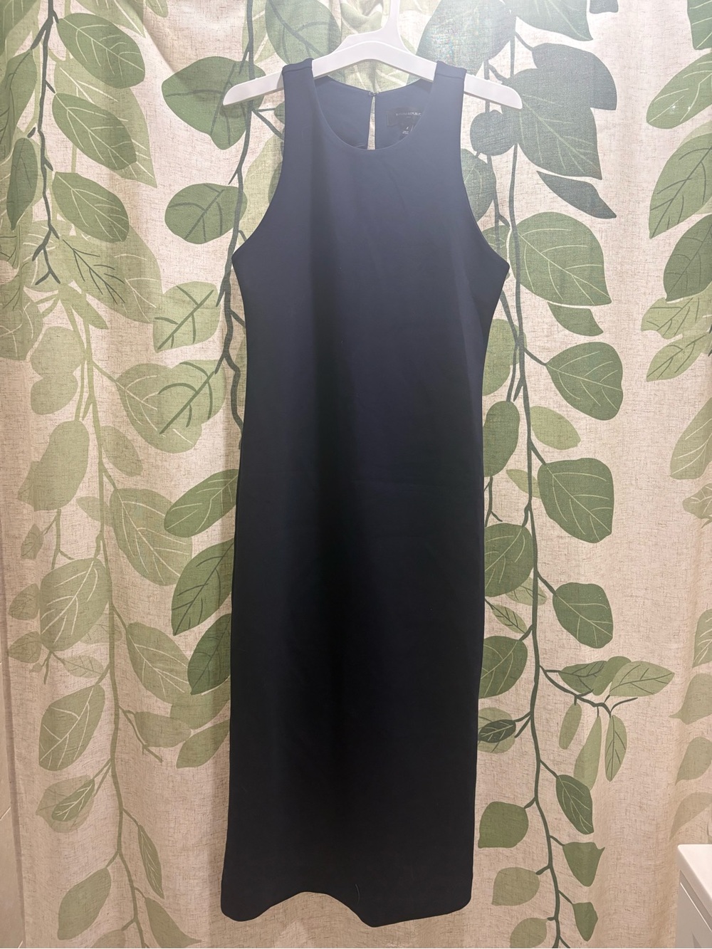 Banana Republic Navy Sleeveless Midi Sheath Dress